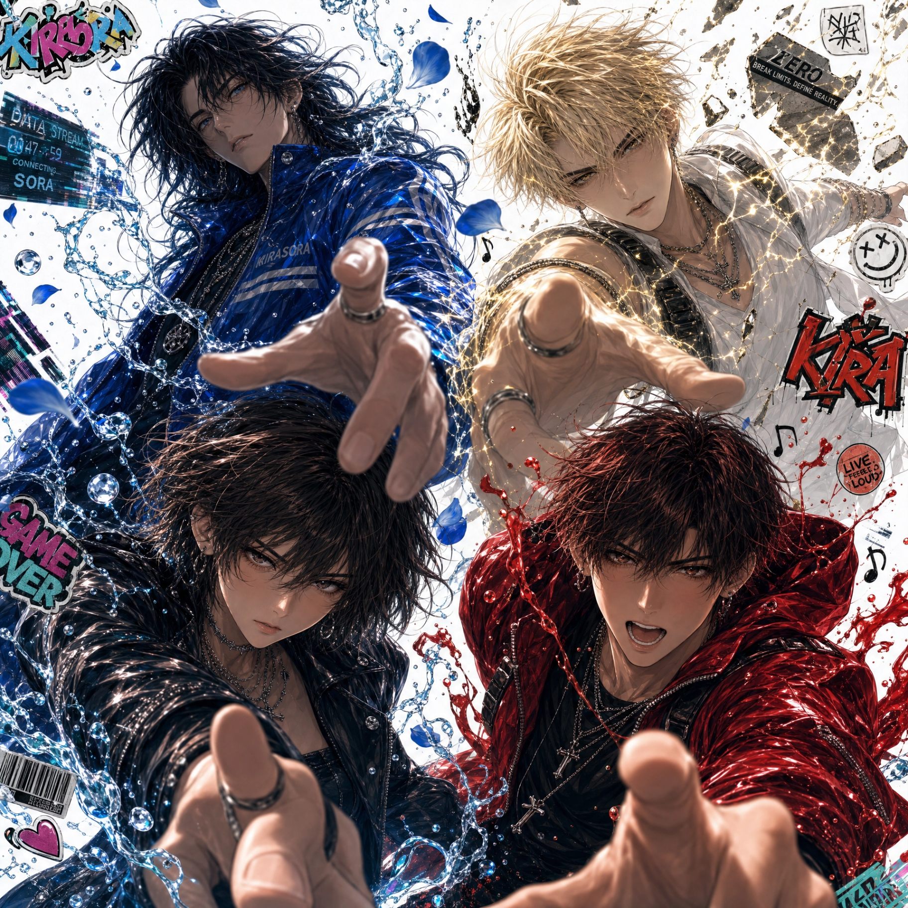 KIRASORA 樂團合照：Chris、Zero、Sora、Kira